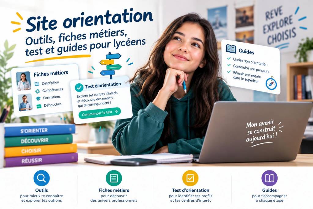 Site orientation : outils, fiches métiers, test et guides pour lycéens