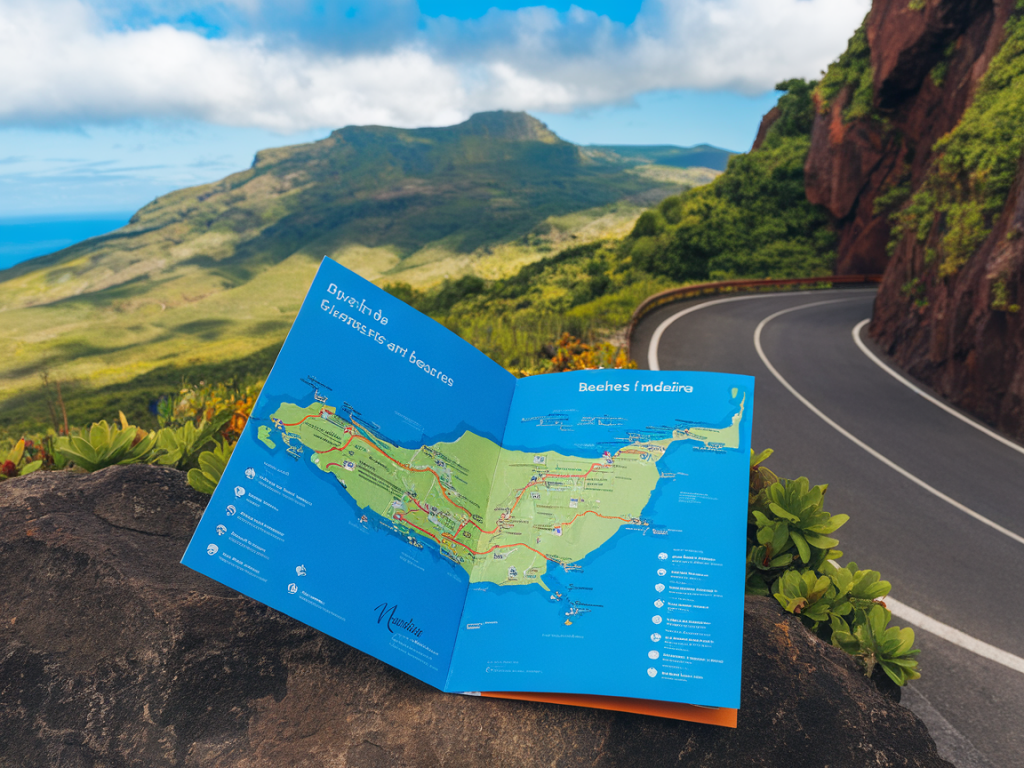Carte pratique pour explorer les circuits et plages de Madère