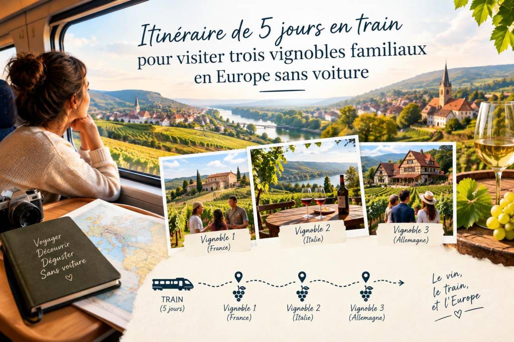 Itinéraire de 5 jours en train pour visiter trois vignobles familiaux en europe sans voiture